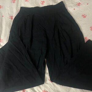 Abercrombie & Fitch Black Linen Blend Wide Leg Pants | Size S Short